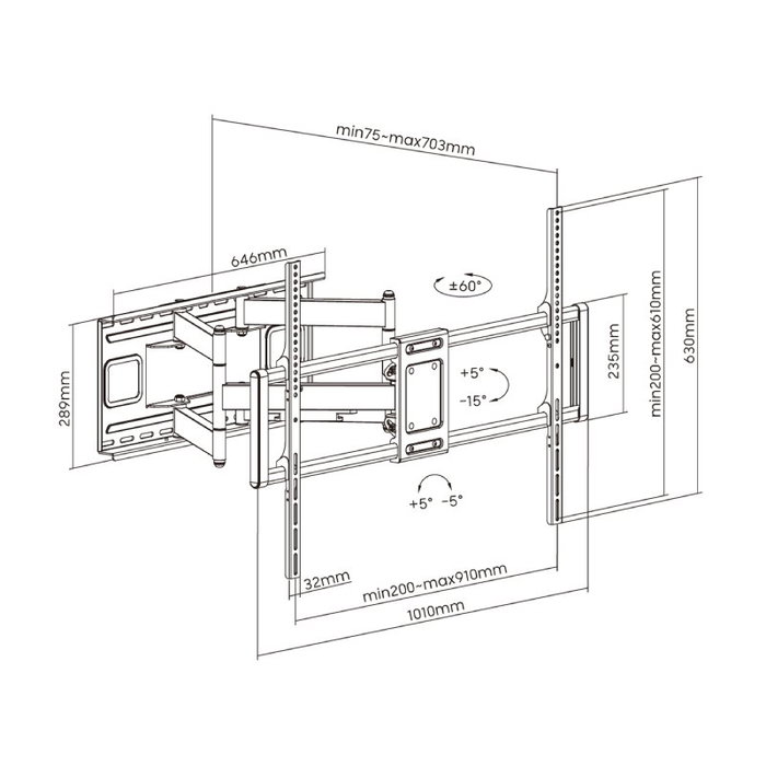 Aisens Soporte de Pared Profesional WT120TSLE-163 para TV de 60-120 pulgadas Aisens Soporte de Pared Profesional WT120TSLE-163 para TV de 60-120 pulgadas